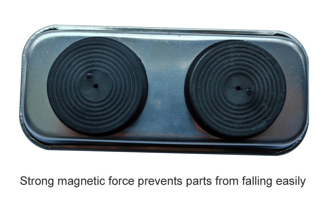 A bacia magnética 150*65mm de aço inoxidável do retângulo guarda os parafusos, as porcas, os parafusos e as peças