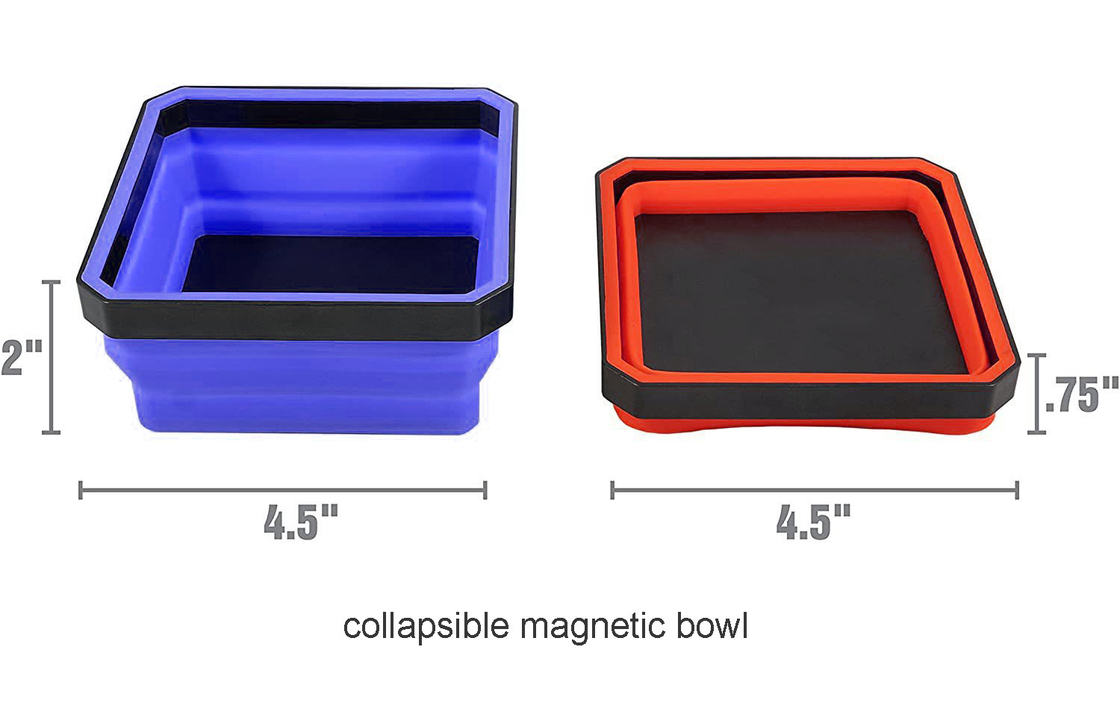 Bacia magnética dobrável 120*120*50mm da borracha de silicone 4 parafusos, porcas, parafusos e peças disponíveis das posses da cor