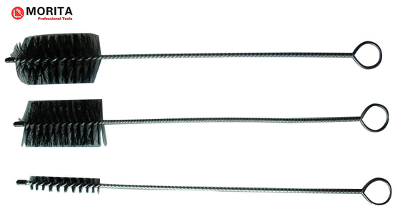 Escova de limpeza de fumaça 3 Pce 400mm Aço e Nylon Redondo Ø52mm Redondo Ø15mm Plano 52*30mm Ferramentas de encanamento de prata