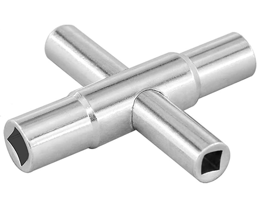 Ferramentas de encanamento 4 Way Sillcock Key 4 Chaves de chave de engrenagem Dimensões-1/4??, 9/32??, 5/16??, 11/32?? (1 pacote) Aço inoxidável