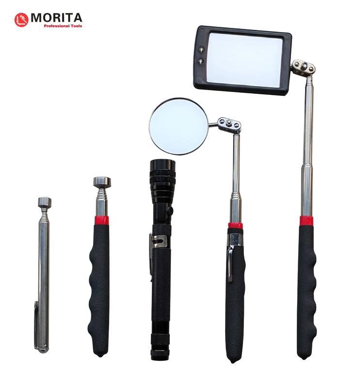 Grabber Tool set ferramentas de encanamento pegar LED luzes espelhos telescópicos lanterna prateada preto