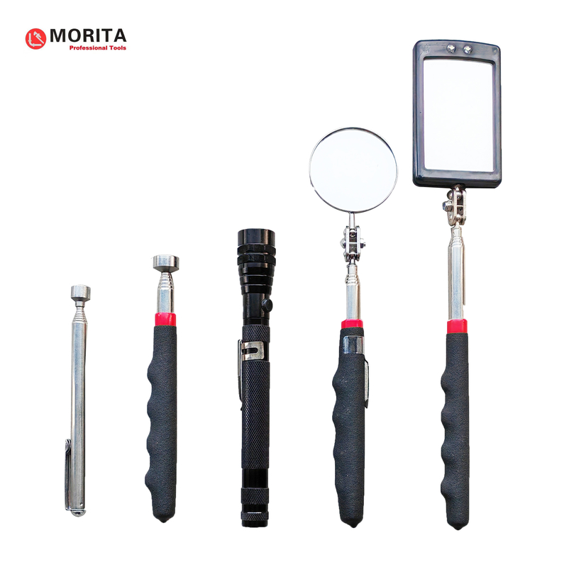 Grabber Tool set ferramentas de encanamento pegar LED luzes espelhos telescópicos lanterna prateada preto