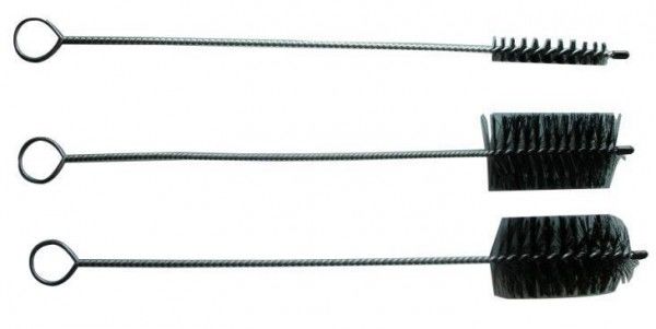 Escova de limpeza de fumaça 3 Pce 400mm Aço e Nylon Redondo Ø52mm Redondo Ø15mm Plano 52*30mm Ferramentas de encanamento de prata